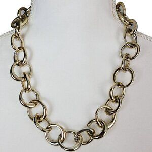 Talbots Thick Heavy Chain Link Necklace Round Circles Weighty Business Casual